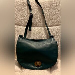 Cath Kidston Dark Green Shoulder Bag with Gold Accents